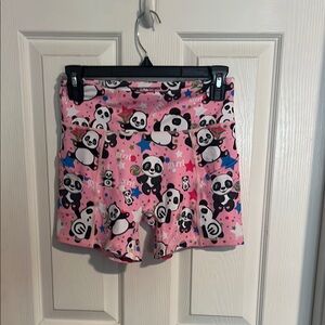 Grrrl Panda Print Pocketed Shorts